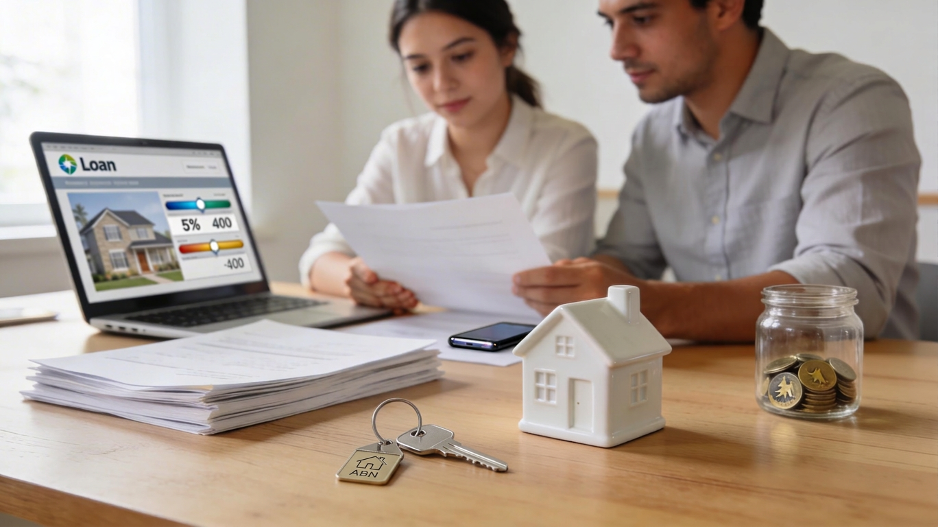 First home buyers reviewing mortgage options, deposits, and next steps with an Australian mortgage broker — general information